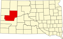 Map of South Dakota highlighting Meade County.svg