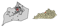 Location of Beechwood Village in Jefferson County, Kentucky