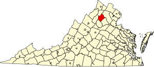 Map of Virginia highlighting Rappahannock County