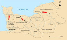 Carte des territoires des capitales de cités des peuples gaulois sous le Bas-Empire-romain