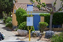 Un arrêt de bus CTPM, sur la commune de Le Barcarès.