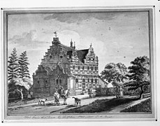 Dessin de l'ancienne bâtisse Huis de Dam près de Gorssel.