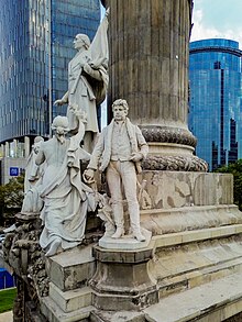 Vicente Guerrero sculpture at Angel of Independence by Enrique Alciati, Mexico City.