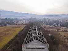 Lo stabilimento Montecatini ripreso con un drone.