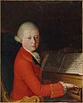 Wolfgang Amadeus Mozart im Alter von 13 Jahren am Klavier