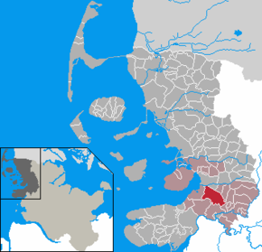 Poziția Südermarsch pe harta districtului Nordfriesland