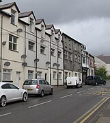 Ystrad Road flats and satellite dishes, Pentre - geograph.org.uk - 5933482.jpg