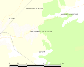 Poziția localității Saint-Lumier-la-Populeuse