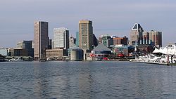 Baltimore skyline from the Inner Harbor