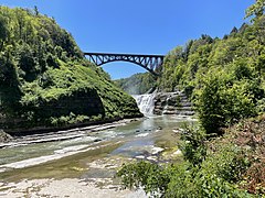 Genesee Arch Bridge and Upper Falls in July 2022