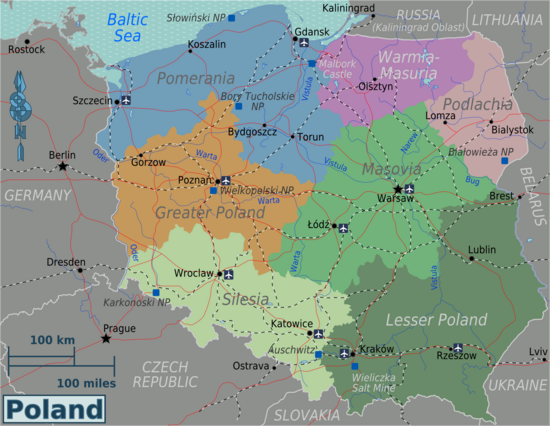 Mappa divisa per regioni