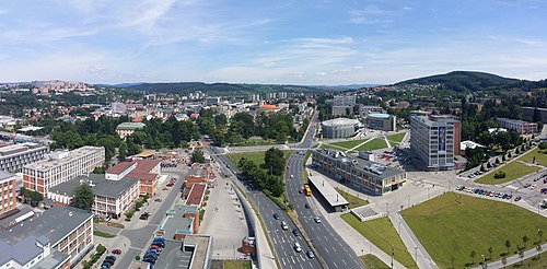 Vue du centre-ville de Zlín