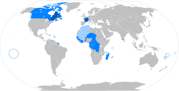 The French language around the world.