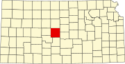 Map of Kansas highlighting Barton County