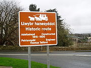 Sign of Thomas Telford's historic route