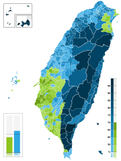 各鄉鎮市區得票率地圖