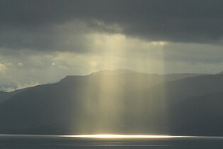 Through the clouds over a fjord in Norway