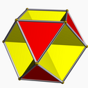 The cuboctahedron, cubohemioctahedron, and octahemioctahedron.