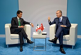 President Enrique Peña Nieto and President Recep Tayyip Erdoğan in Hamburg, Germany; 2017.