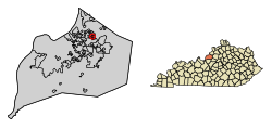 Location of Rolling Hills in Jefferson County, Kentucky