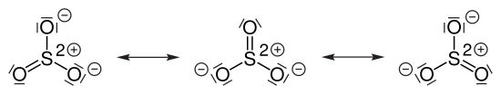 Resonanzstrukturen von Schwefeltrioxid (mesomere Grenzstrukturen)