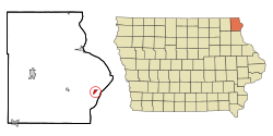 Location of Harpers Ferry, Iowa