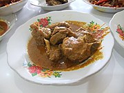 Mutton gulai (Indonesian curry), part of nasi padang