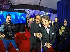 John Lovitz Martin Short selfie stick Saturday Night Live 40th Anniversary Red Carpet (52631970484).jpg