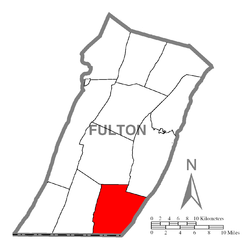 Location of Thompson Township in Fulton County