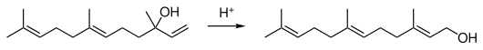 Isomerisierung von Nerolidol zu Farnesol.