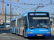 Connexxion-trolleybus 0214, type Berkhof Premier AT 18 op lijn 7 in 2001.