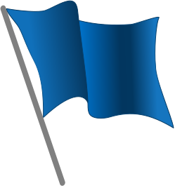 File:Blue flag waving-gray pole.svg