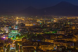 The Opera House (foreground, left) with the Yerevan skyline