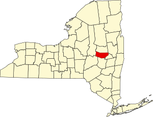 Map of New York highlighting Montgomery County