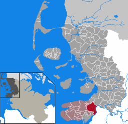 Oldensworts läge i Schleswig-Holstein