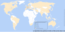 cartes des villes disposant d'un système de location de vélos par bornes