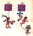 Huexotzinco's wars with Tenochtitlan in the Telleriano Codex. 1 Huexotzincos Kriege mit Tenochtitlan