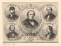 Portretten van Andreas Achenbach, Carl Friedrich Lessing, Peter von Cornelius, Friedrich Eduard Meyerheim en Wilhelm von Kaulbach, RP-P-2016-296.jpg