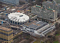 Aerial photograph of the Audimax and the dining hall