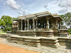 12th-century second Nandi shrine at Shaivism Hindu temple Hoysaleswara arts Halebidu Karnataka India.jpg