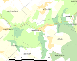 Mapa obce Tieffenbach