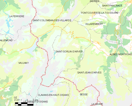 Mapa obce Saint-Sorlin-d’Arves