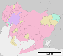 蒲郡市中央公園の位置（愛知県内）