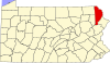 State map highlighting Wayne County