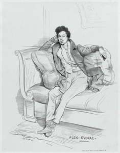 Alexandre Dumas par Achille Devéria vers 1829.