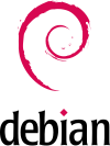 The official logo (also known as open use logo) contains the well-known Debian swirl and best represents the visual identity of the Debian Project