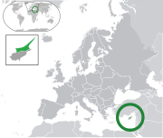 Mapa de Chipre do Norte na Europa