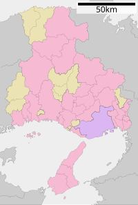 五色塚古墳の位置（兵庫県内）