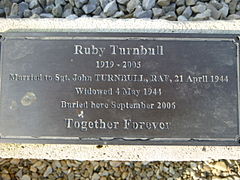 The tomb of Sergeant Turnbull's wife (died 2005).