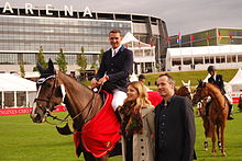 Romain Duguet bei der Siegerehrung am CSIO St. Gallen